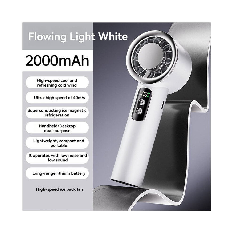 Portable Ice Compress Handheld Turbine Fan 5 Speed Adjustable Personal Fan Rechargeable Battery Powered Fan 4761042736291