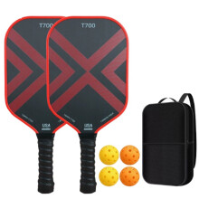 Set med Pickleball-Paddlar T700 i Kolfiber, 16 mm Racket med Honeycomb-Kärna, Högpresterande Racket med Väska för 4 Bollar