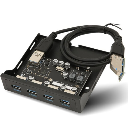 4 Port Front Panel PCIE to USB 3.0 Hub 3.5 Inch PC Front Panel Internal Card Reader for Computer Case Expansion 2
