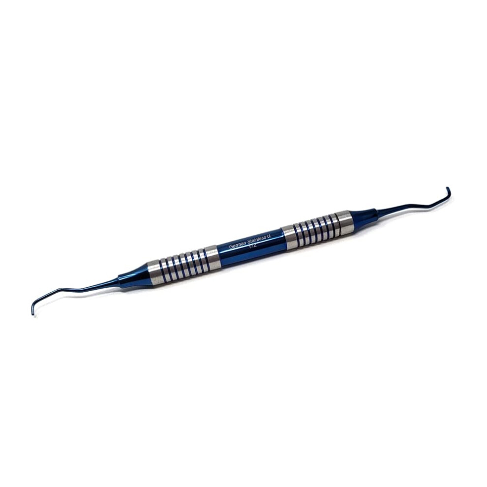 Blue Dental Gracey Curette 1/2 Hollow Handle Titanium Coated Double Ended For Precision Anterior Scaling