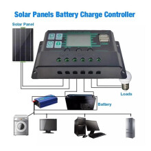 50A Solar Charge Controller PWM Dual USB Solar Panel PV Controller for Lifepo4 Lithium GEL Lead Acid Battery
