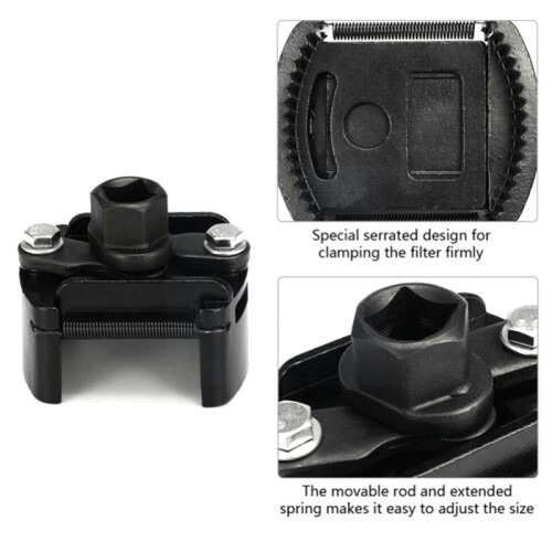 Universal Adjustable Oil Filter Wrench Two- 60-80mm Range Filter Remover Tool for Auto Maintenance