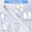 Conjunto de 4 Suportes de Prateleira de Arame de 30 cm (12 Polegadas), em Metal Branco, com Suportes de Extremidade e Clipes para Fixação Na Parede. 6