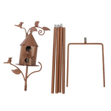 Metal Birdhouse for Hummingbirds, Decorative Outdoor Iron Bird House with Stake, Weatherproof Garden Décor