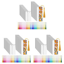 90 Pcs Sublimation Blanks Bookmark, Sublimation Blanks with 90 Pcs Colorful Tassels for DIY Bookmarks Crafts Projects