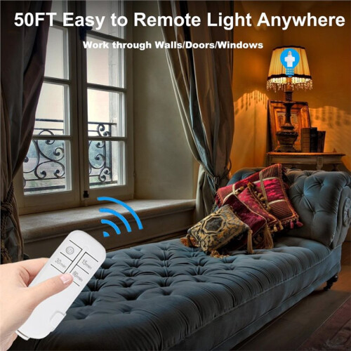 Remote Control Light Socket,Wireless Light  Kit with Timer,E26 E27 Bulb Lamp Holder ,for Attic,Garage,Stairwell