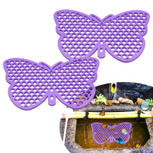 2Pack Floating Bee Watering Station, Plastic Floating Bee Island for Garden and Butterfly Bath Purple