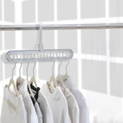 Multi-Port Support Circle Clothes Hanger Clothes Drying Rack Multifunction Plastic Hangers Storage Racks Gray 1