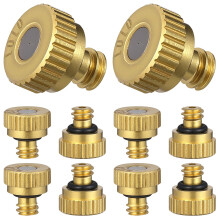 10Pcs Brass Low Pressure Misting Nozzles Wide Coverage Leakproof for Garden Patio Greenhouse