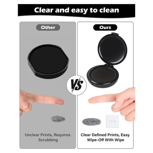 Portable Fingerprint Ink Pad Kit for Secure Document Handling B