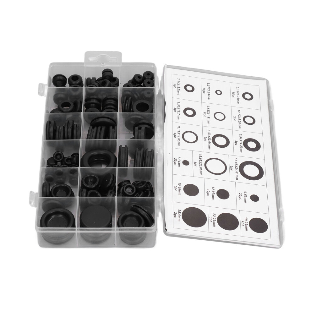Rubber Grommet Assortment 125Pcs Sealing Eyelets & Gaskets For Automotive Use 4001390416286