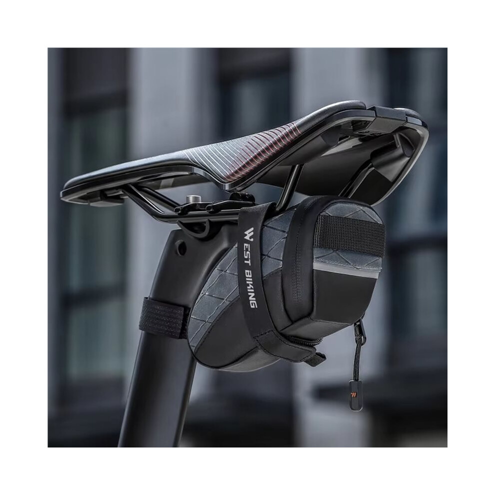 Photos - Bike Bag WEST BIKING Bicycle Saddle Bag 0.3L Waterproof Reflective Bicycle Tail Bag Portable Tools Bag MTB Road Bike Accessories