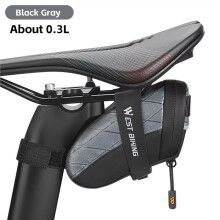 WEST BIKING Bicycle Saddle Bag 0.3L Waterproof Reflective Bicycle Tail Bag Portable Tools Bag MTB Road Bike Accessories