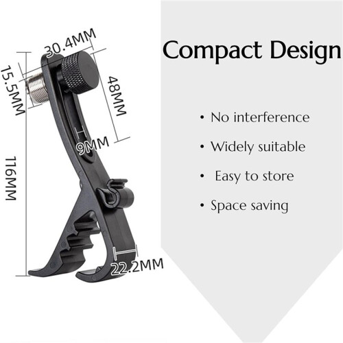 Clip per Microfono per Batteria Antiurto 8 Pezzi, Kit Microfono per Batteria Regolabile e Supporto per Microfono per Supporto per Microfono, Morsetto 2