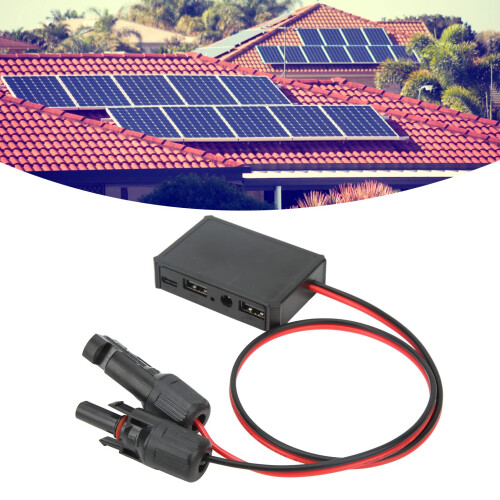 Solar Panel Charger Cable with USB Type C DC Adapter, Stable Power for MultiDevice Outdoor Use 1