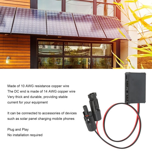 Solar Panel Charger Cable with USB Type C DC Adapter, Stable Power for MultiDevice Outdoor Use 2
