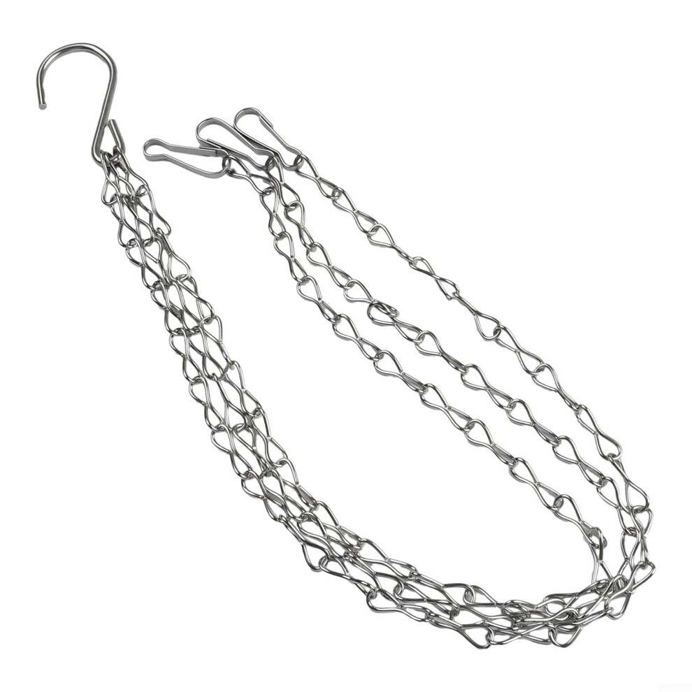 Hanging Basket Chain, Adjustable 3 Strand Metal Replacement For Pots And Bird Feeders, Weather Resistant 35Cm 9455672116114