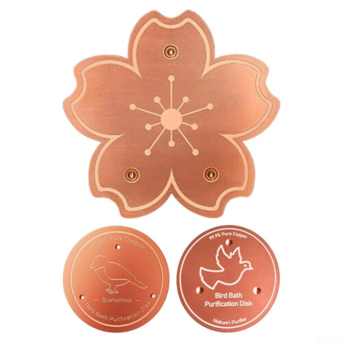 2 Pcs Copper Bird Bath Disc Cleaner, Rust Resistant, Stable Support, Fits Outdoor Bath Styles 2