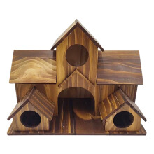Wooden Birdhouse Rustic Style for Garden Outdoor Small Birds, Decorative Backyard Nesting Box