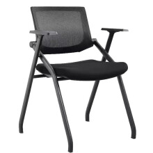 Black Office Chair Foldable Conference Chair with Integrated Table Board 66x56x83cm