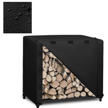 Firewood Rack with Waterproof HeavyDuty Cover, Outdoor Metal Log Holder for AllWeather Storage