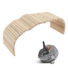 Bendable Pet Hideout Tunnel 15x50cm Wooden Safe Bridge for Hamsters Rabbits GPs