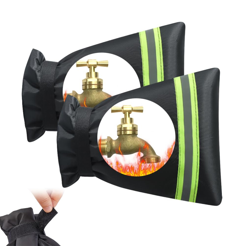 Outdoor Faucet Cover 9.8'X6.3' Insulated Waterproof Freezeproof Hose Bib Protector For Winter 2Pack 9455672117173