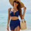 Comfortable Two Piece Swimsuit Breathable Bathing Suit-Blue S 6