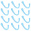 6 Pack Silicone Ear Strap Pads for Daily Use, Blue 16