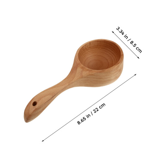 Wooden Bath Ladle with Ergonomic Handle for Sauna, Bathing and Multipurpose Serving 1