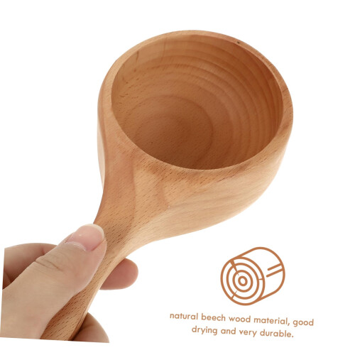 Wooden Bath Ladle with Ergonomic Handle for Sauna, Bathing and Multipurpose Serving 2