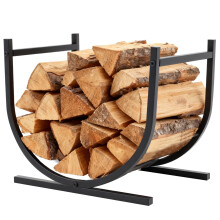 17 Inch Heavy Duty Firewood Rack, RustResistant Metal Holder for Indoor Fireplace and Patio