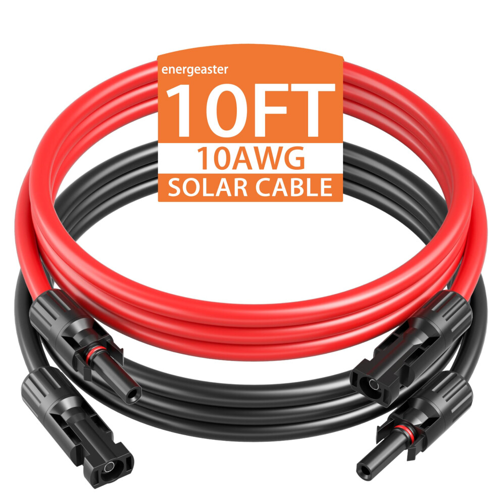 10Awg Solar Extension Cable 10Ft Red And Black With Connectors For Solar Panel Extension 9073542677628