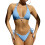 Maillot de bain deux pièces Triangle String pour femmes,-Bleu S 1