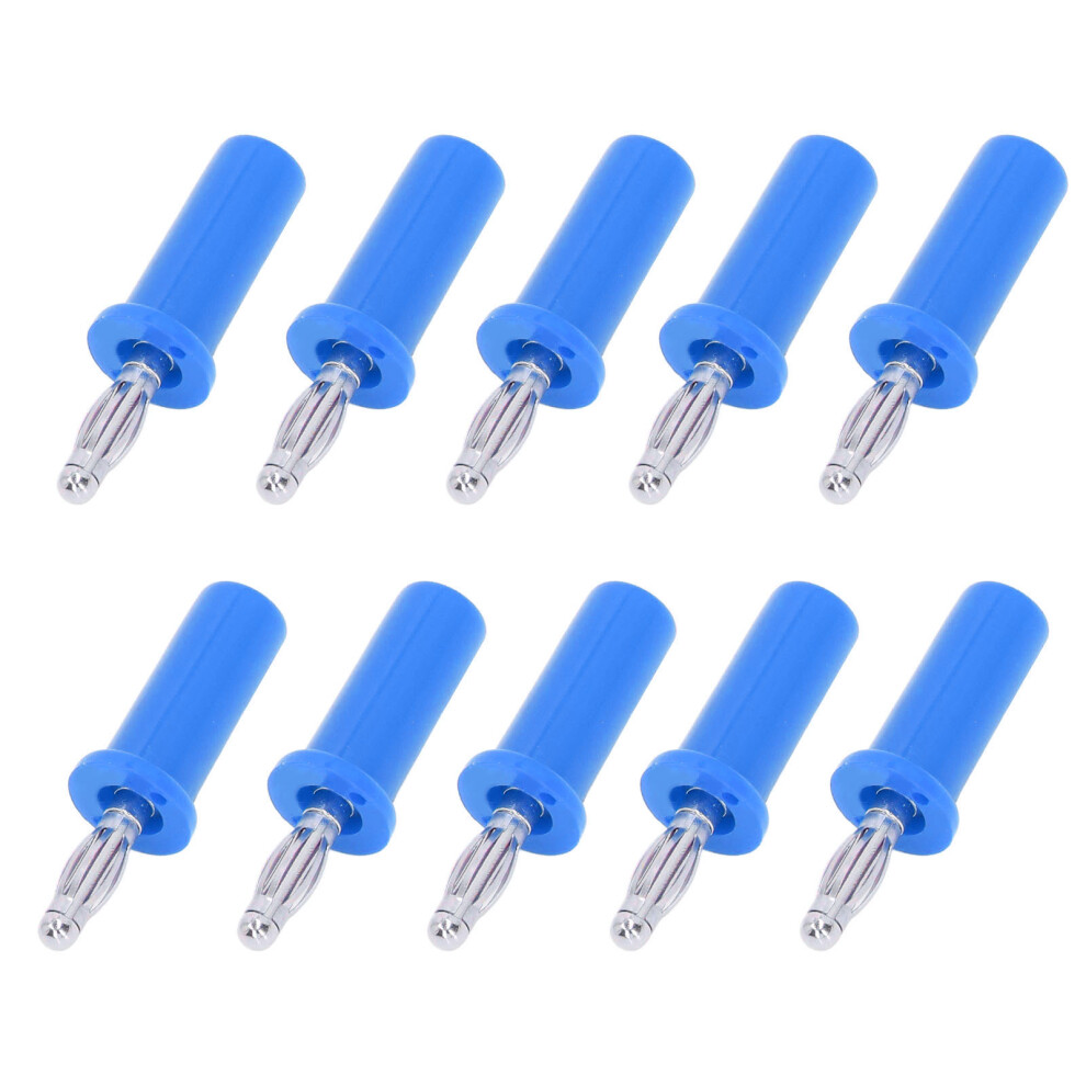 10Pcs Brass Abs Banana Plugs 4Mm Blue Soldered Speaker Connectors 4611390418656