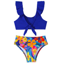 Vibrant Girls Tankini Swim Suit Chlorine Resistant-Blue 4T