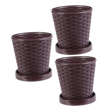 Plant Pot Saucers Set of 3 Resin Planter Trays Protects Surfaces Indoor Kitchen Living Room