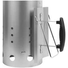 Large Charcoal Chimney Starter for BBQ Grills with Fast Even Ignition and Heat Resistant Handle