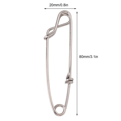5pcs Stainless Steel Tuna Snap Clip