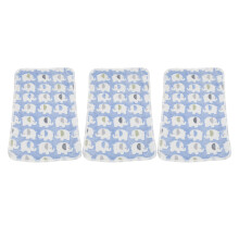 Lot de 3 couvertures pour chien en flanelle corail avec motif éléphant, douce, pour animaux de compagnie, bleu, XS