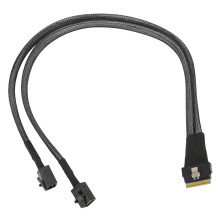 Mini SAS Kabel SFF-8654 8i zu 2x SFF-8643 0,5 m 12 Gbps