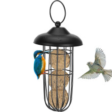 Hanging Bird Feeder for Wild Birds, Durable Metal Build, Outdoor Seed Dispenser for Garden