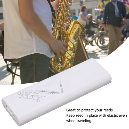 Portable White ABS Saxophone Reed Case | Universal Clarinet Holder 1
