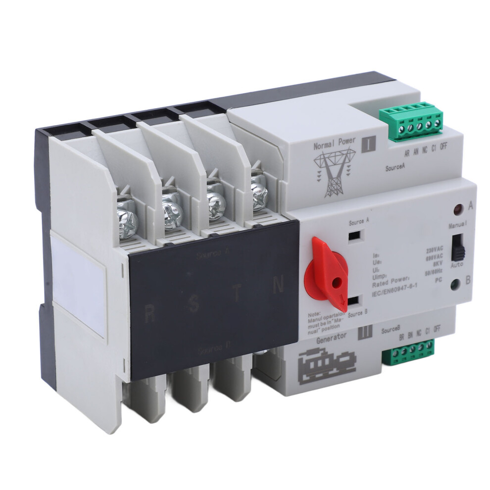 4P Dual Power Automatic Transfer Switch 100A Ac230v Uninterrupted Control 6921382204982