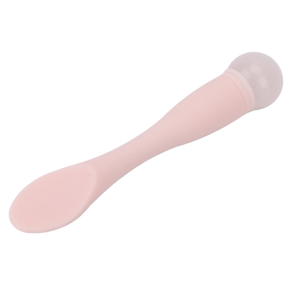 Pink Jadestone Eye Massage Wand Stick, Silicone & Spatula For Skin Care