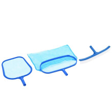 Essential Pool Cleaning Kit with Dual Leaf Skimmers, Reusable Debris Bag and Algae Brush
