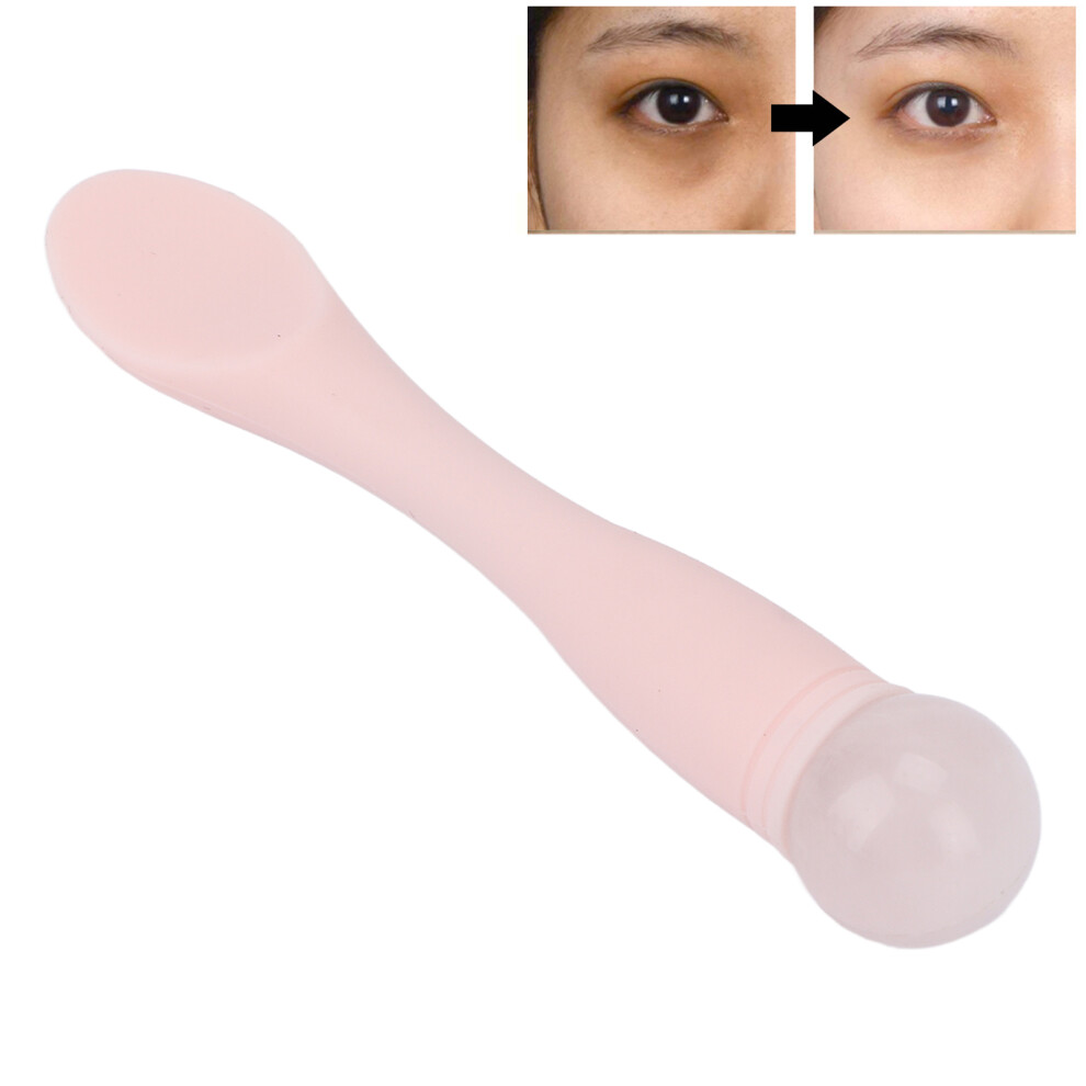 Pink Jadestone Eye Massage Wand Spatula Silicone & Jadestone Skin Care