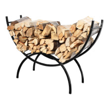Outdoor Heavy Duty Steel Firewood Rack for Elevated Log Storage and Weather Resistant Use