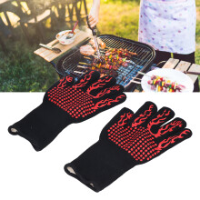 800C Heat Resistant BBQ Gloves, Washable, Insulated, 32.5cm