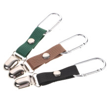 3pcs Canvas Hat Clip Set for Travel Bags, Elastic Hat Holder for Luggage, Durable Hands Design, Green Brown Black